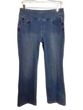 Belle By Kim Gravel Size 12P Medium Blue Wash Pull On Bootcut Jeans